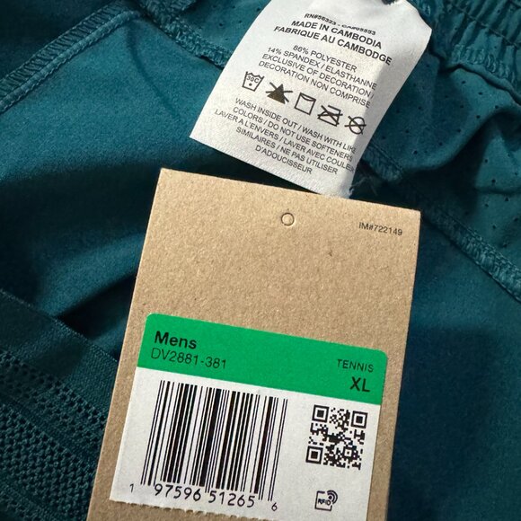 Nike Dri-FIT ADV Rafa 7" Tennis Shorts Nadal Teal/Volt DV2881-381 Men's XL NEW - Picture 8 of 14